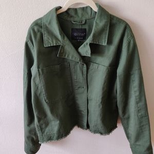 Sanctuary Distressed olive Twill jacket NWT L